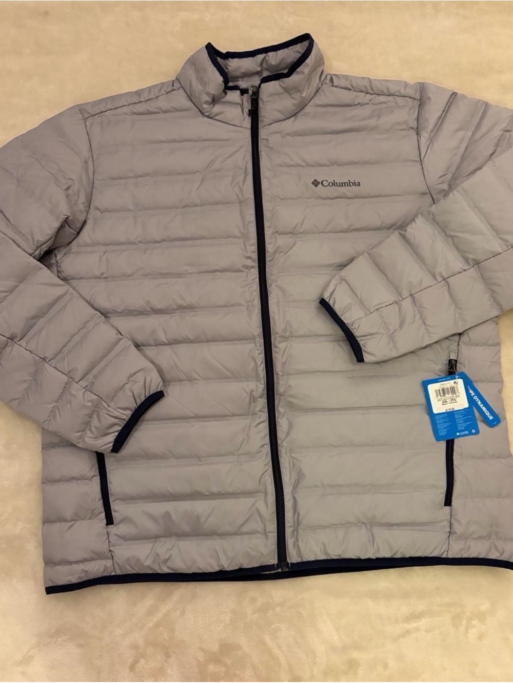Columbia Light Gray Men's Quilted Packable Puffer Jacket